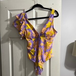 Floral Purple One Piece Swimsuit